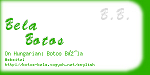 bela botos business card